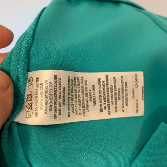 Teal wide leg dressy pants with belt and pockets! French Connection size 4 - Picture 6 of 8